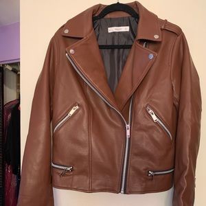 Brown faux leather jacket